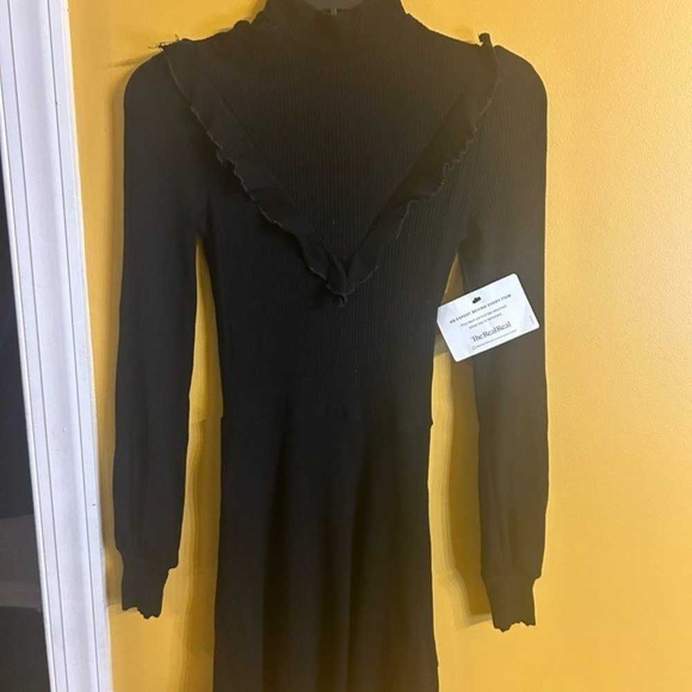 Reformation textured mock neck tencel black dress… - image 10