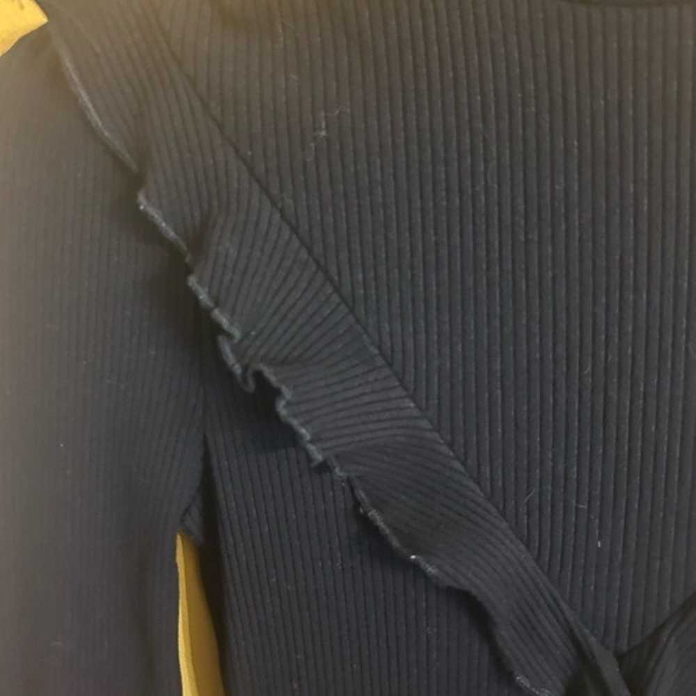 Reformation textured mock neck tencel black dress… - image 6