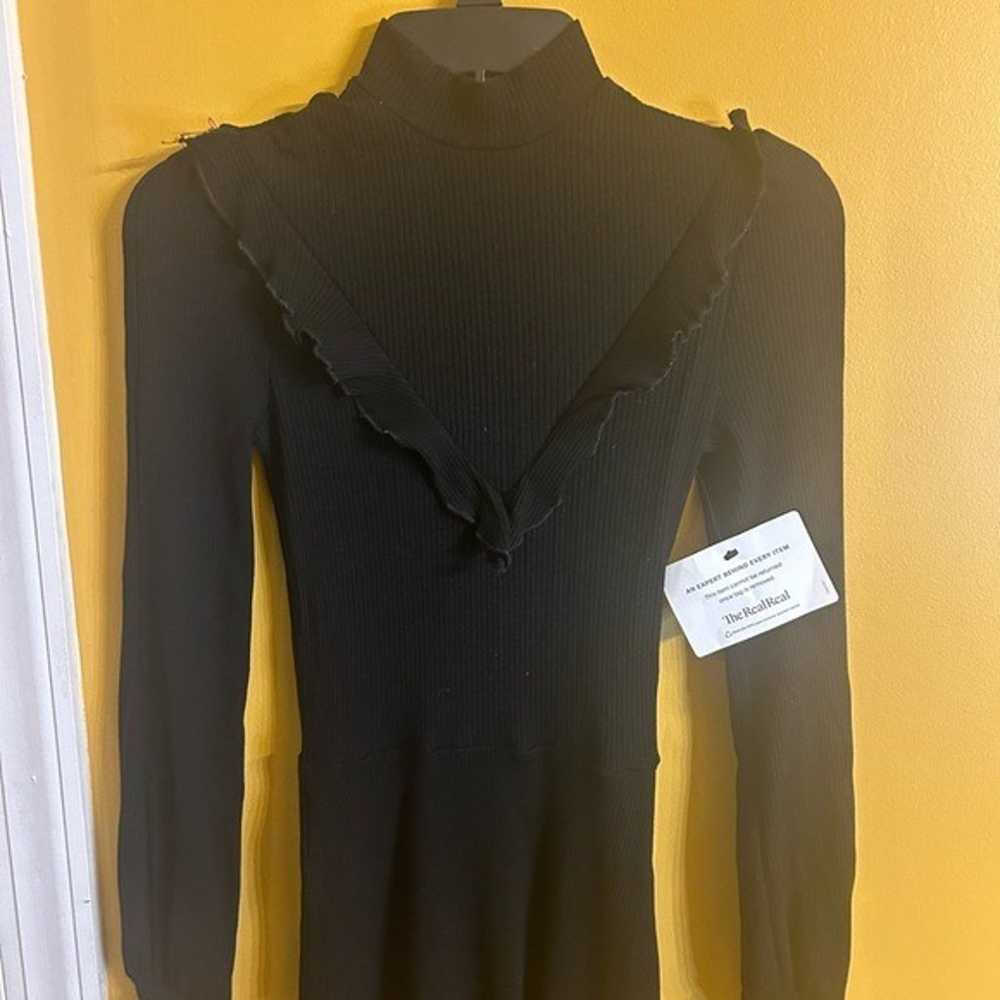 Reformation textured mock neck tencel black dress… - image 9