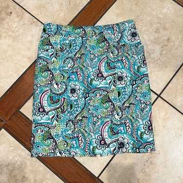 Lilly Pulitzer Blue Melanie Floral Skirt Size 14