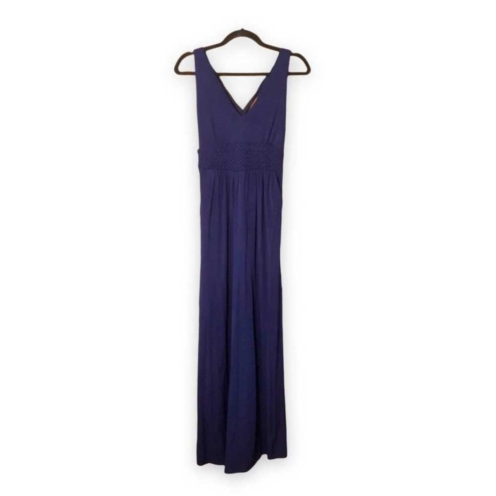 Anthropologie Maeve Yumi Maxi Dress Navy Blue V-N… - image 2