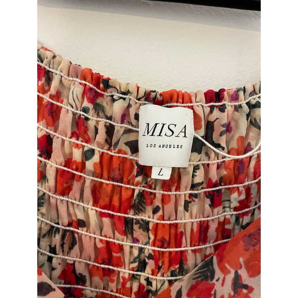 MISA Gia Dress Floral Ruffle Halter Tie Midi Maxi… - image 5