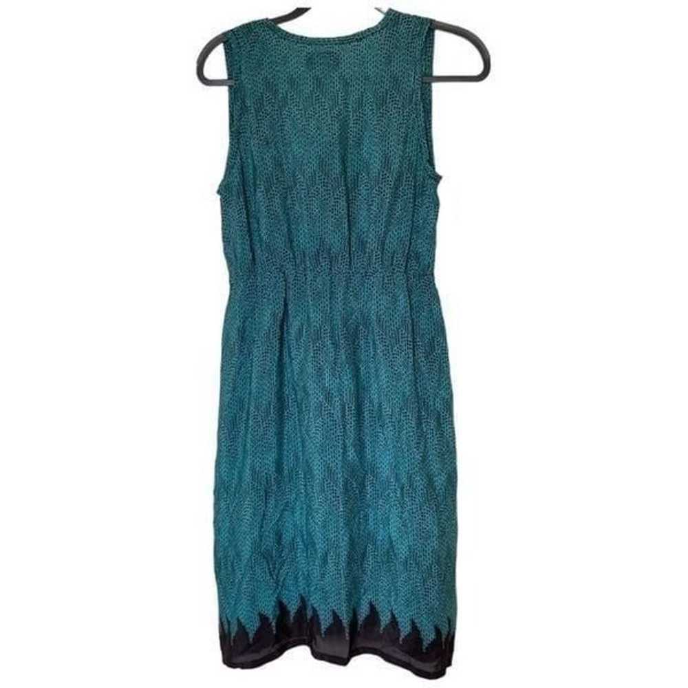 JOHNNY WAS Biya Silk Dress Turquoise and Black Si… - image 2