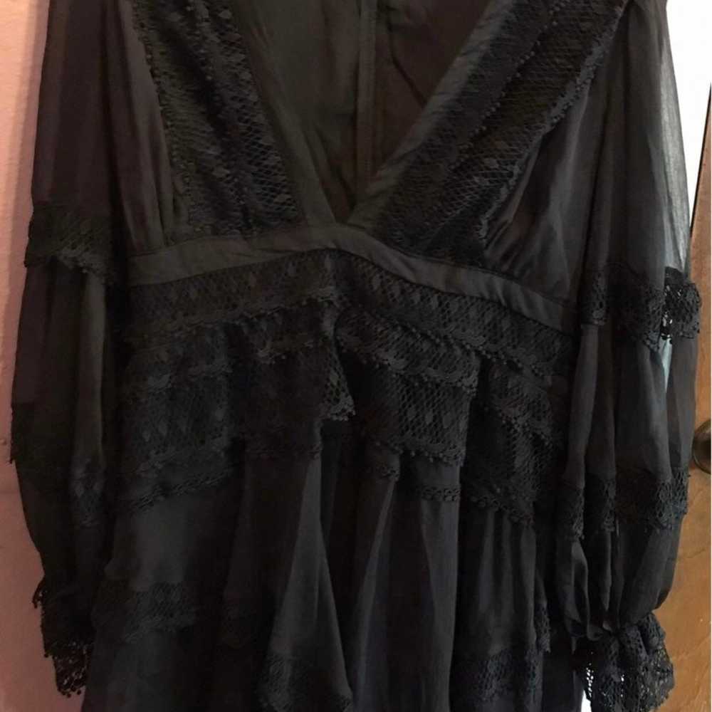 Deep v black ruffle lace dress 3x new please read… - image 10