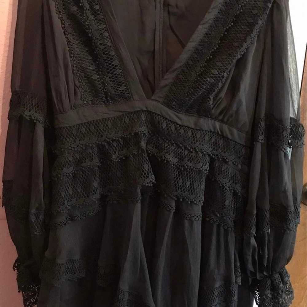 Deep v black ruffle lace dress 3x new please read… - image 11