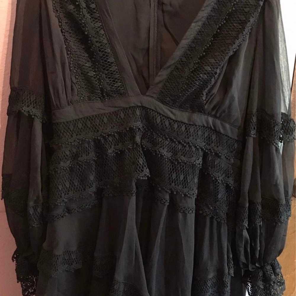 Deep v black ruffle lace dress 3x new please read… - image 12