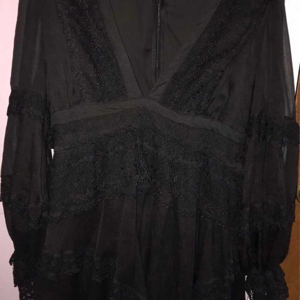 Deep v black ruffle lace dress 3x new please read… - image 8