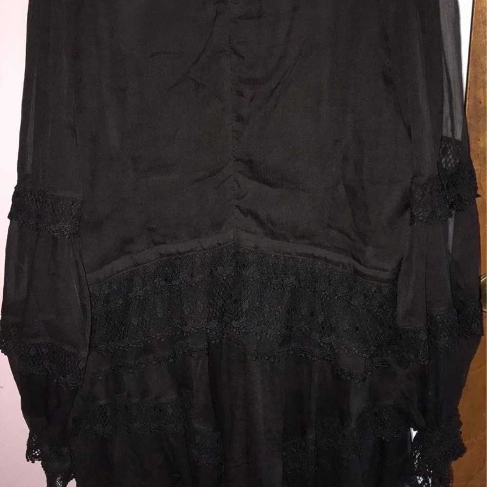 Deep v black ruffle lace dress 3x new please read… - image 9