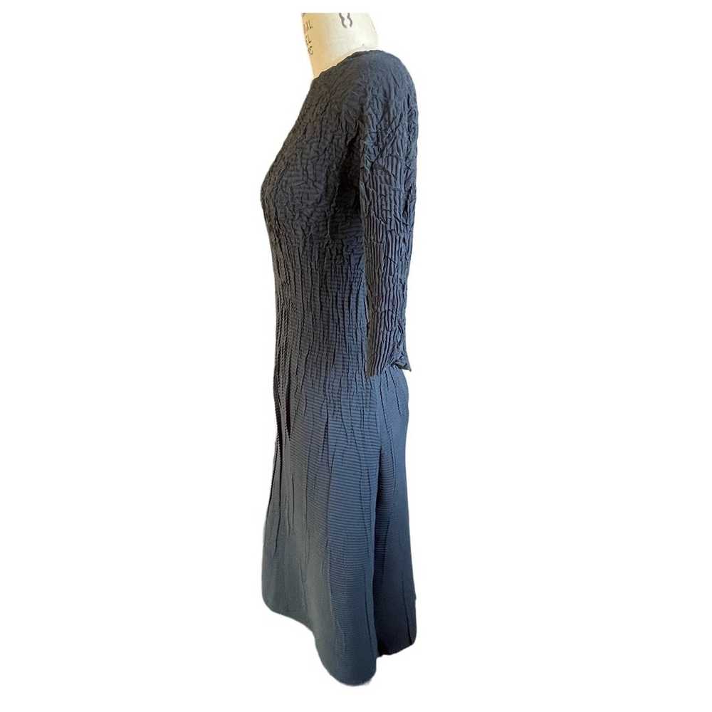 Babette Micro Pleated Knee Length Dress in Dark G… - image 4