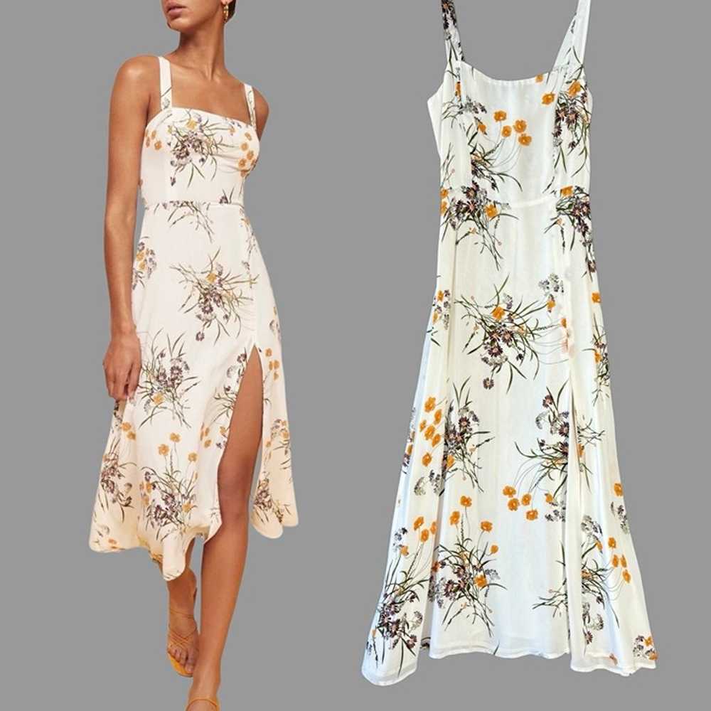 REFORMATION Nectarine Midi Dress Sundress White S… - image 1