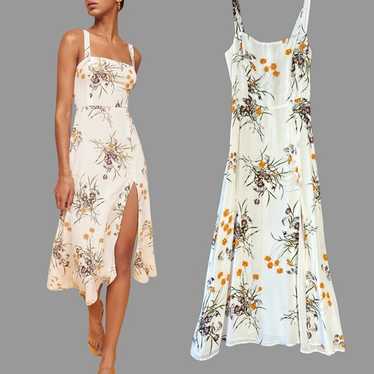 REFORMATION Nectarine Midi Dress Sundress White S… - image 1