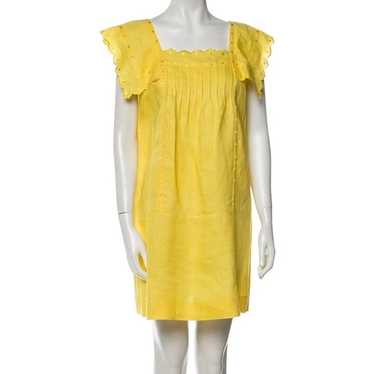 See By Chloe Y2K Yellow Linen Embroidered Mini Dr… - image 1