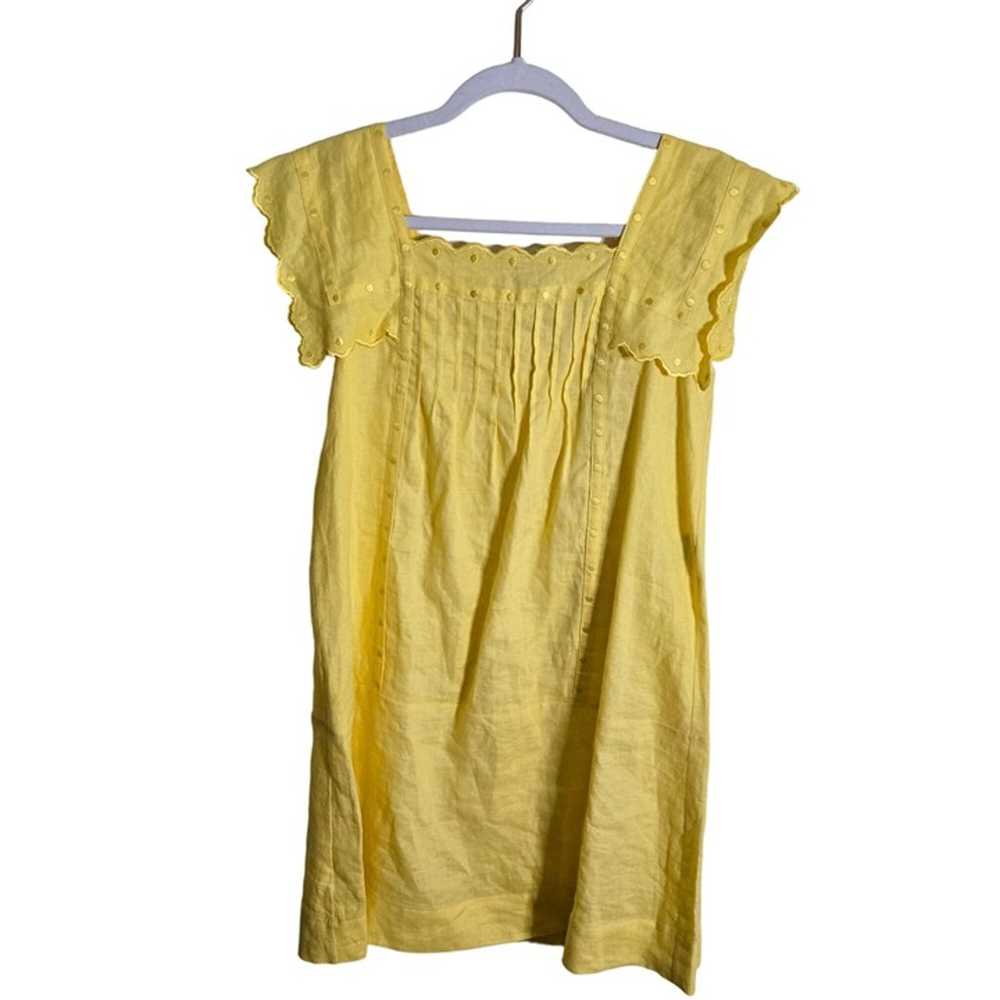 See By Chloe Y2K Yellow Linen Embroidered Mini Dr… - image 2