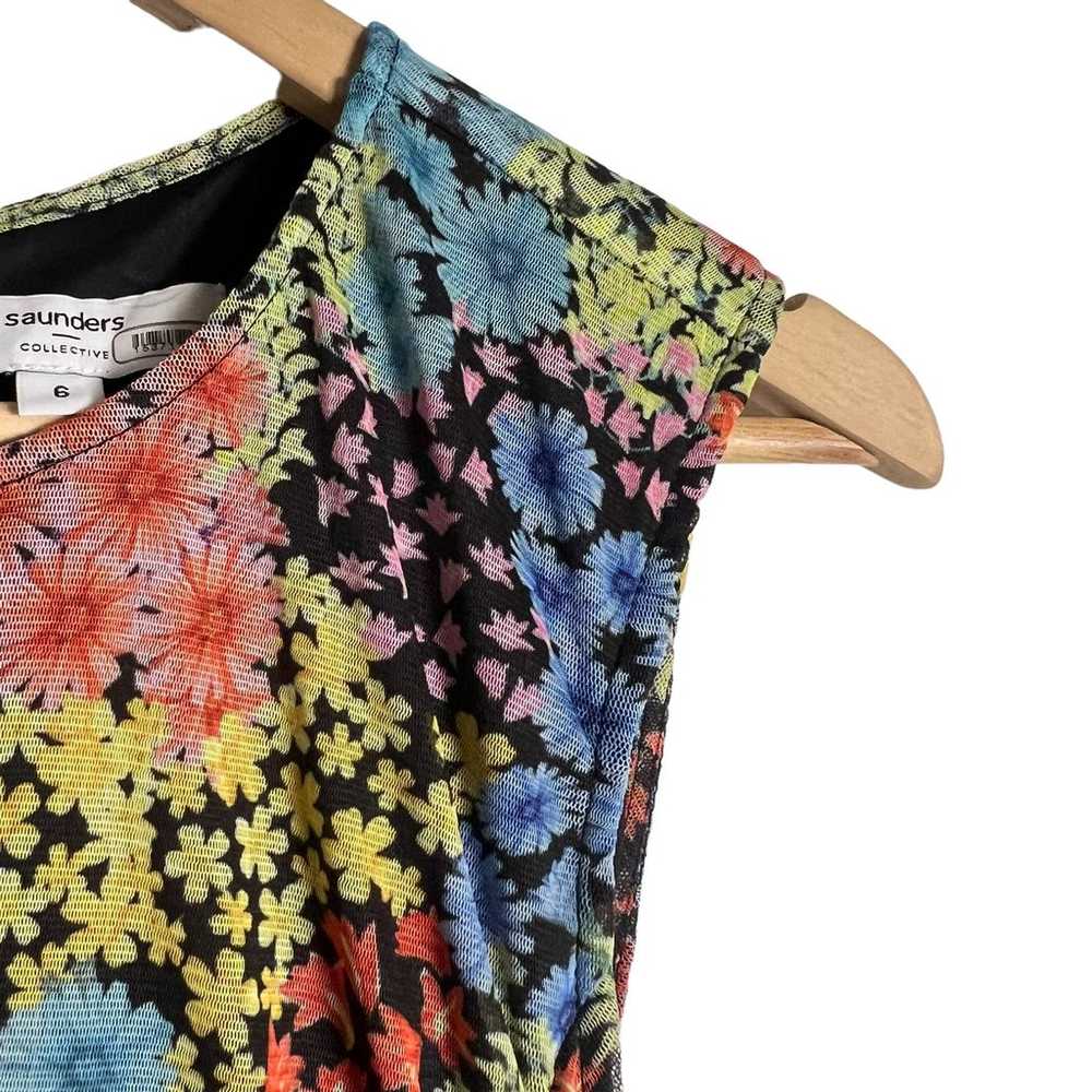 Saunders Collective Multicolor Floral Mesh Sleeve… - image 6