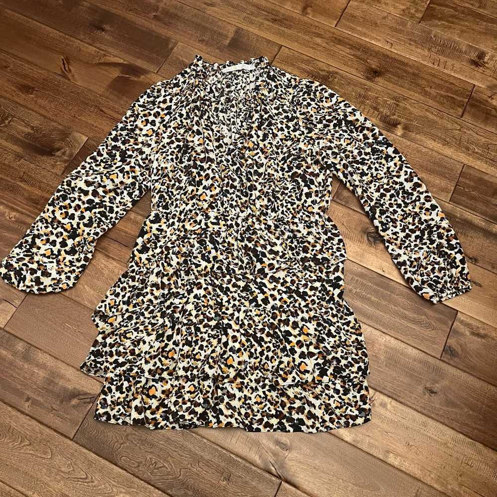 Marie Oliver leopard print silk dress medium - image 1