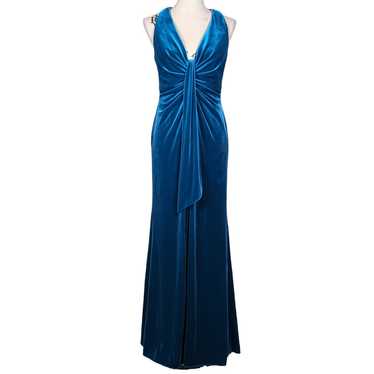 Aidan by Aidan Mattox Deep V Neck Velvet Gown Tea… - image 1