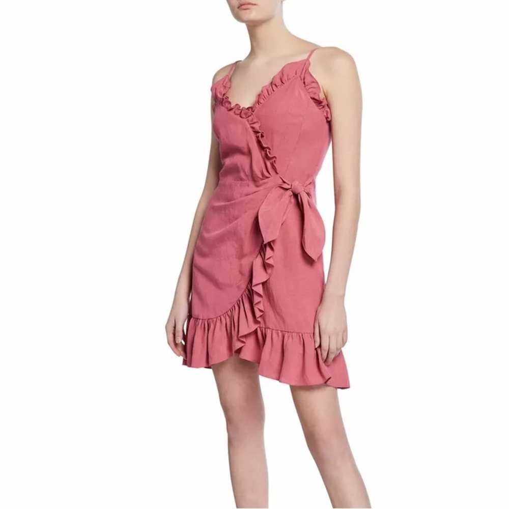 Rebecca Taylor Rose Linen Blend Ruffle Wrap Dress… - image 1