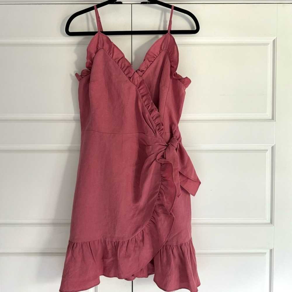 Rebecca Taylor Rose Linen Blend Ruffle Wrap Dress… - image 2