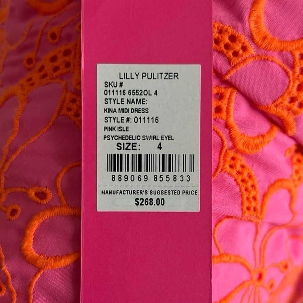 Lilly Pulitzer Midi hot pink eyelet dress - image 3