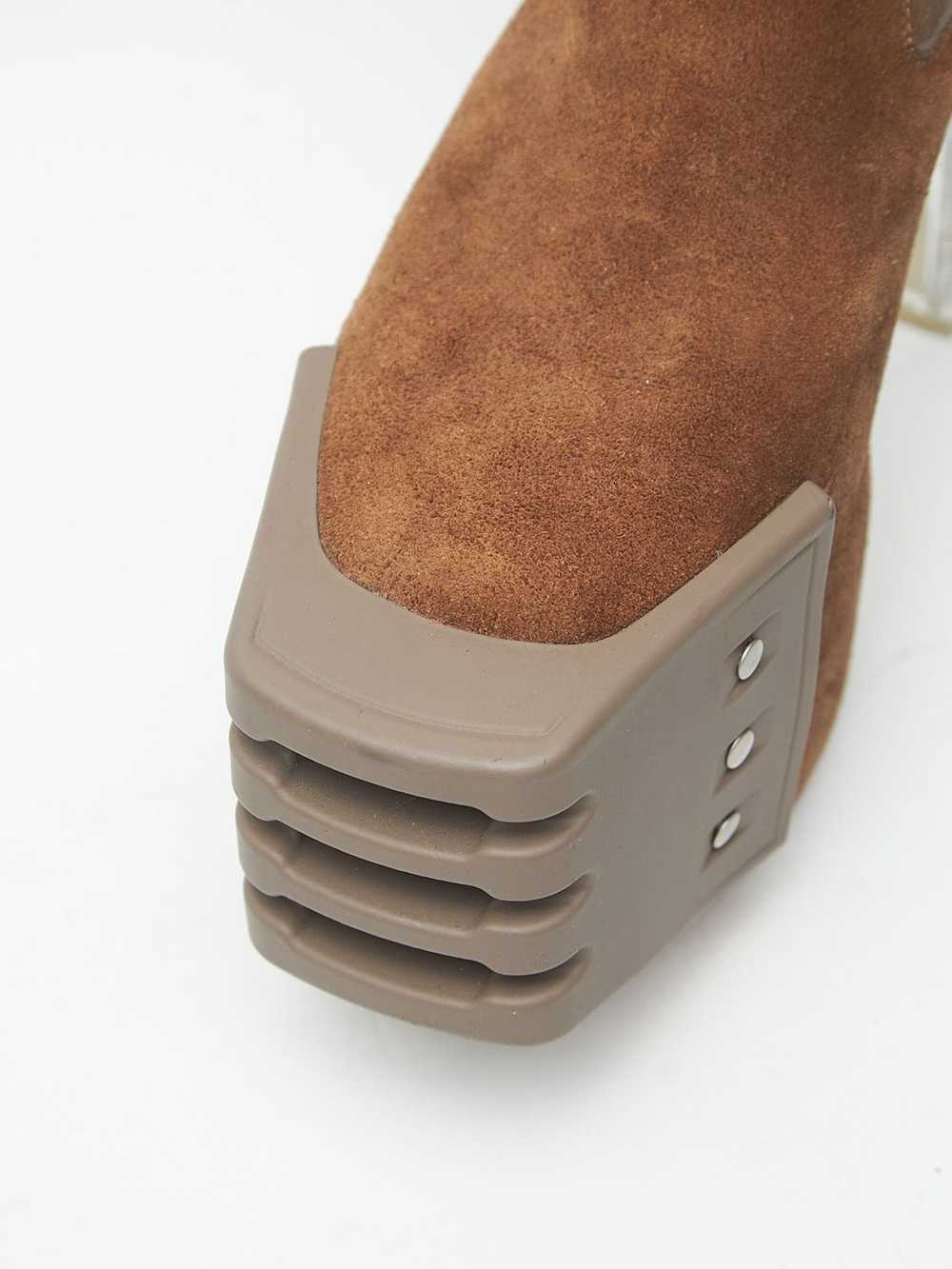 Rick Owens Brown Grill Kiss Suede Heel Boots - image 4