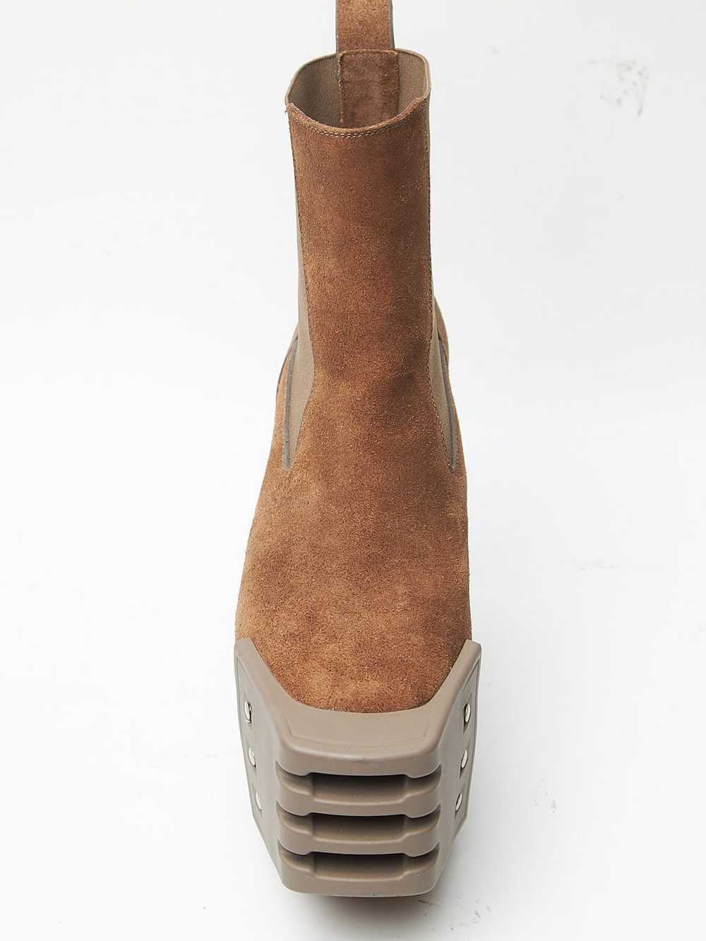 Rick Owens Brown Grill Kiss Suede Heel Boots - image 5