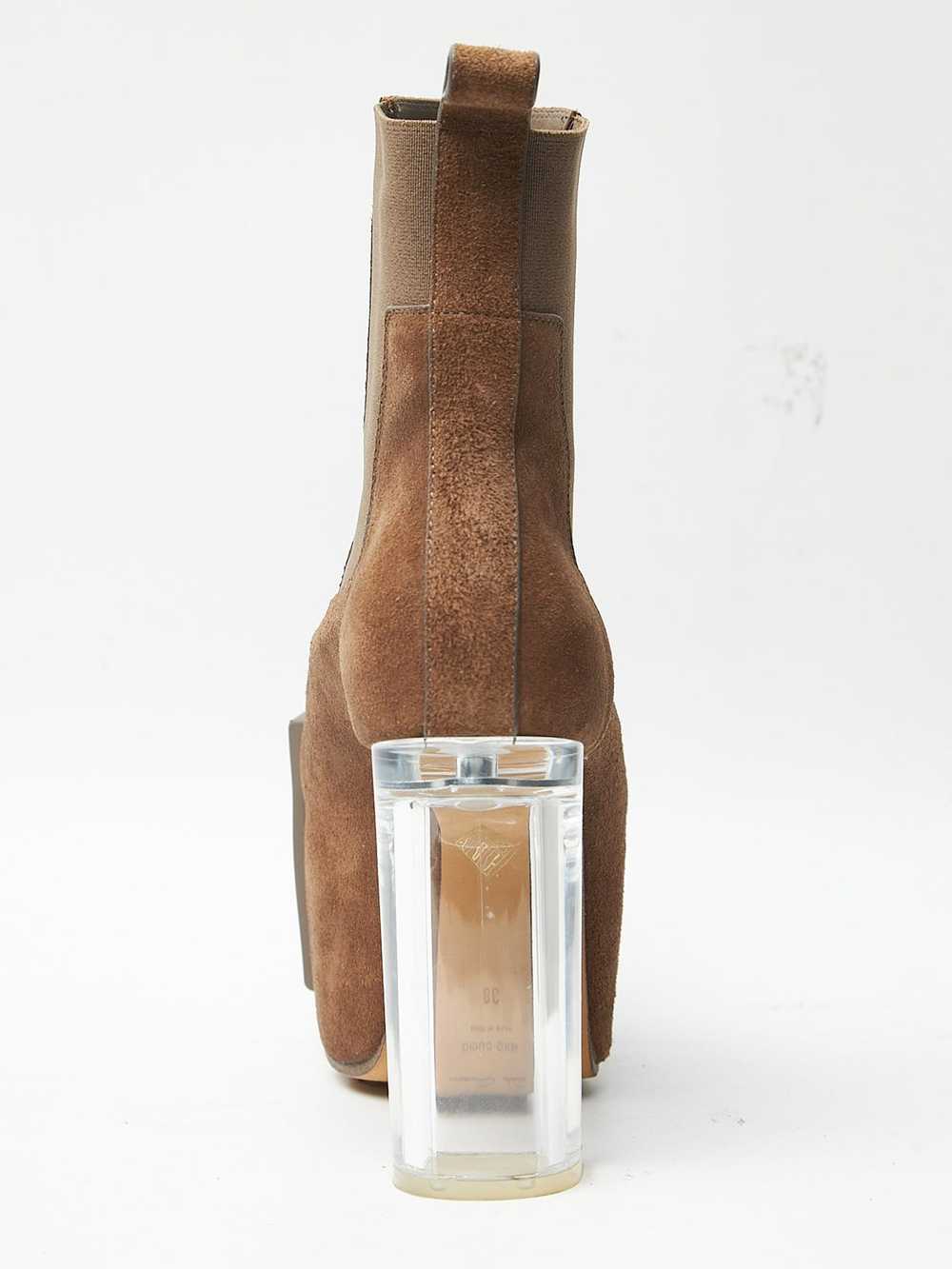 Rick Owens Brown Grill Kiss Suede Heel Boots - image 6