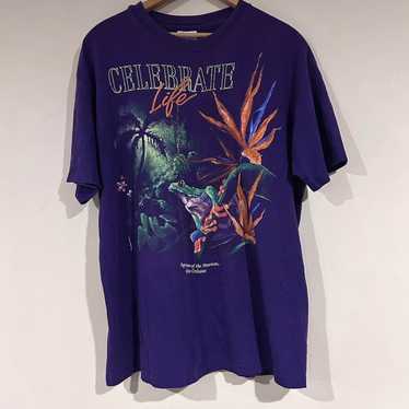 Hanes Vintage 1992 Celebrate Life Frog Tee Shirt - image 1