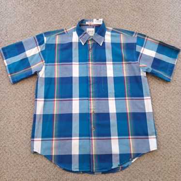 Arrow Arrow Shirt Mens Large Blue Plaid Short Slee