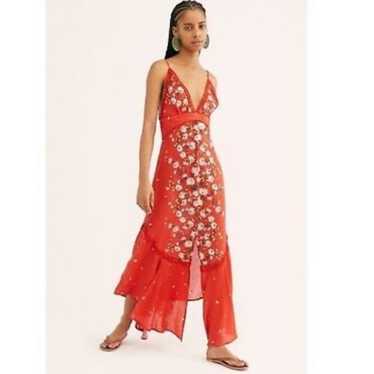 Free People spaghetti strap floral maxi dress