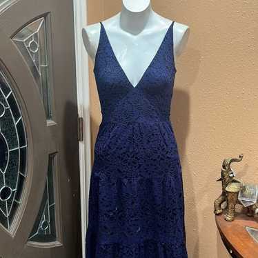 Dress the Population navy blue long lace dress - image 1