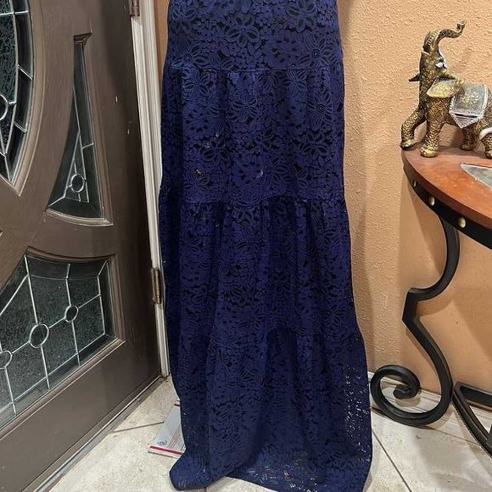 Dress the Population navy blue long lace dress - image 2