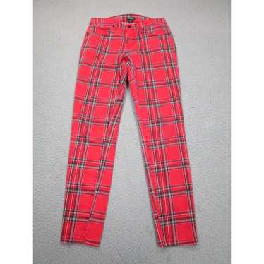 Vintage Wild Fable Jeans Womens 4 red Plaid Skinn… - image 1