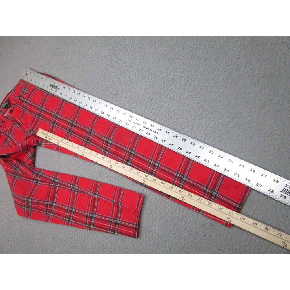 Vintage Wild Fable Jeans Womens 4 red Plaid Skinn… - image 2