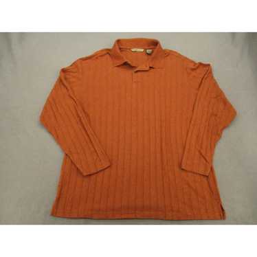 Vintage Axist Polo Shirt Mens XL Brown Striped Lo… - image 1