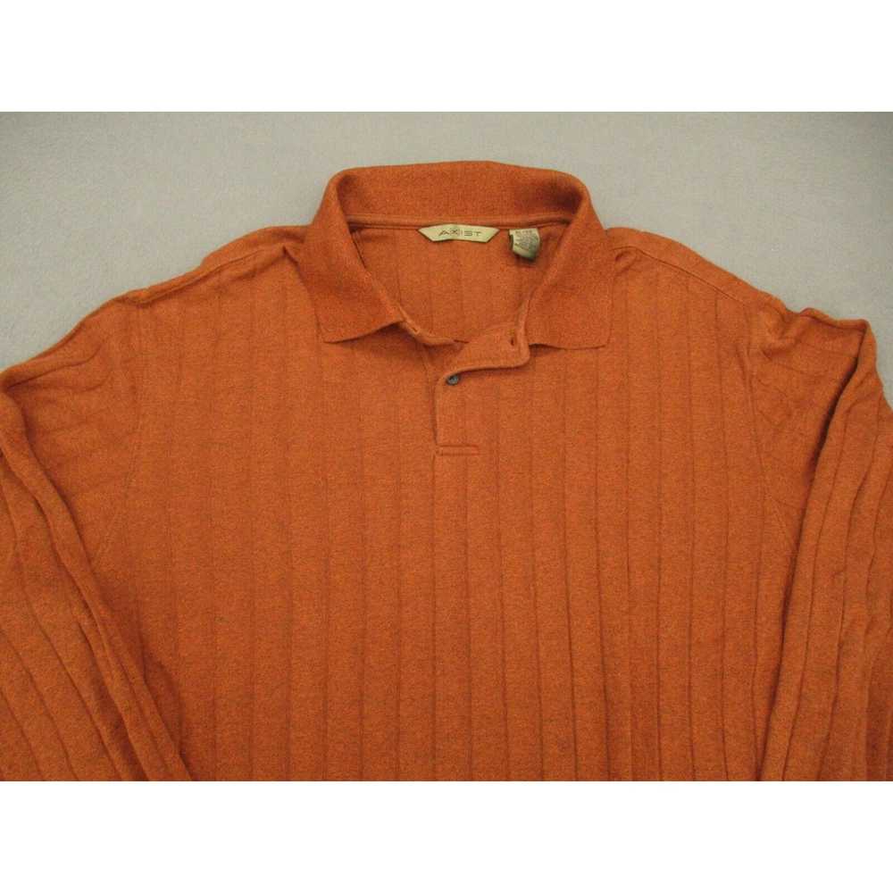 Vintage Axist Polo Shirt Mens XL Brown Striped Lo… - image 2