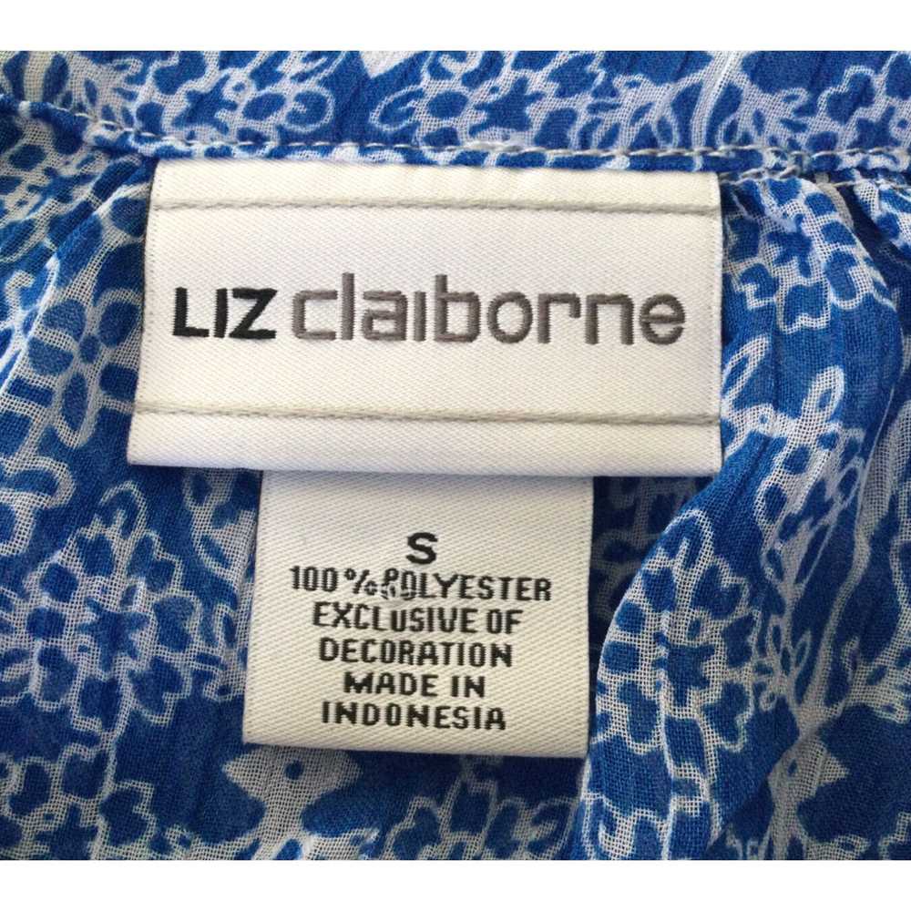 Vintage LIZ CLAIBORNE Womens Size S Blue Print Co… - image 3
