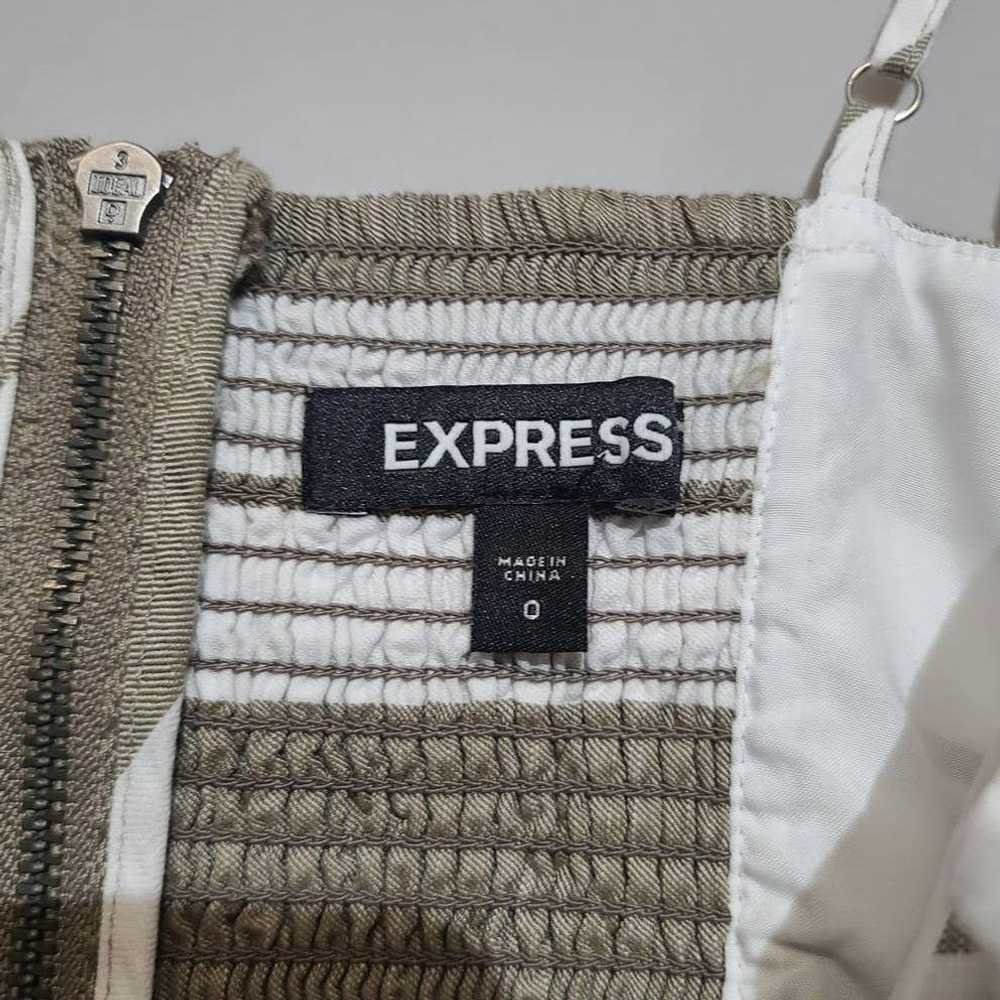 Express Express Striped Cut-Out Faux Wrap Midi Dr… - image 4