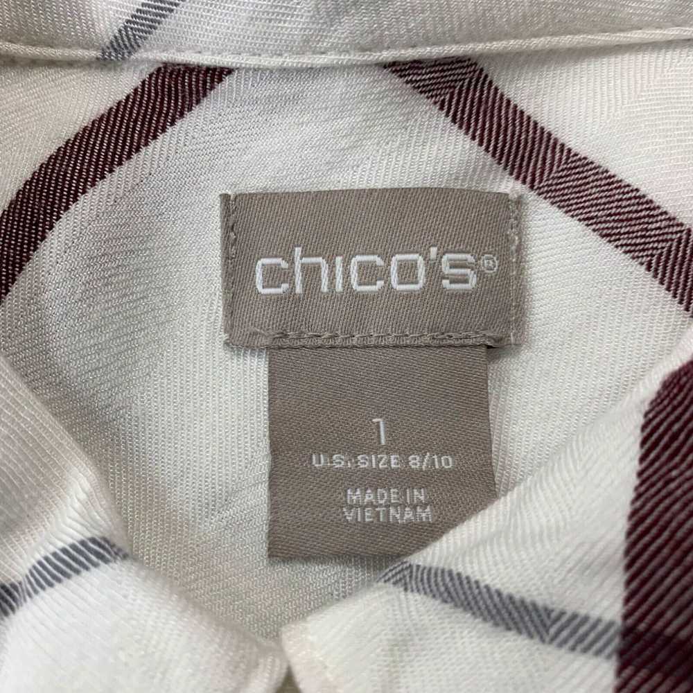 Vintage CHICOS Shirt Womens Size 1 Medium Plaid B… - image 3