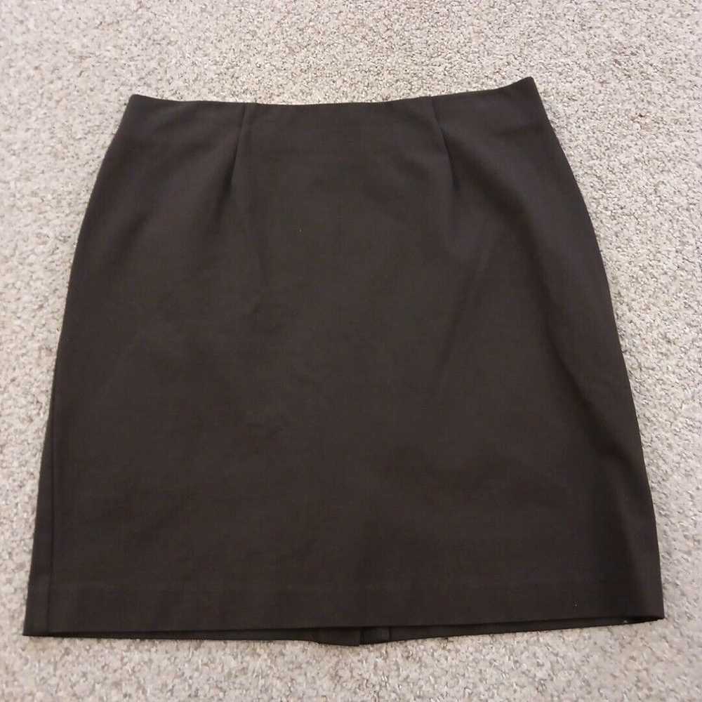 Vintage J.Jill Pencil Skirt Medium Brown Knee Len… - image 1