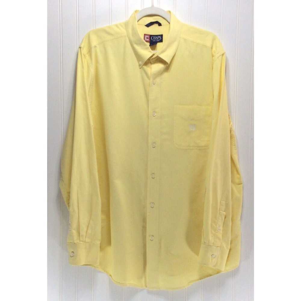 Chaps CHAPS Mens Yellow Button Down Dress Shirt S… - image 1