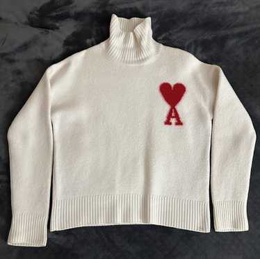 AMI AMI Paris Off-White Turtleneck Sweater - image 1