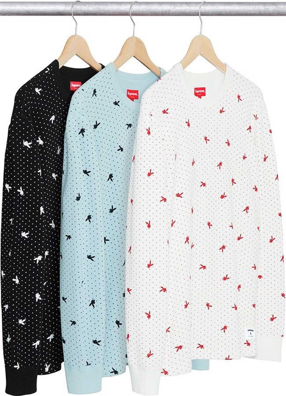 Supreme FW2017 playboy waffle thermal knit blue - image 3