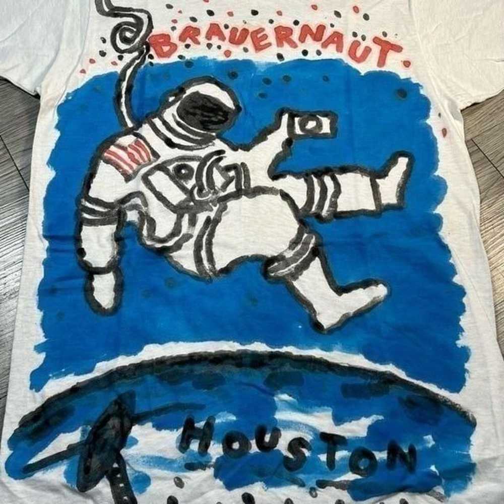 Vintage 80s Hand Painted Astronaut Tee - image 2