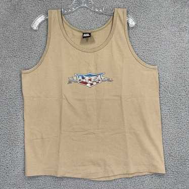 Vintage No Fear Tank Top Men Large Brown 4th of J… - image 1