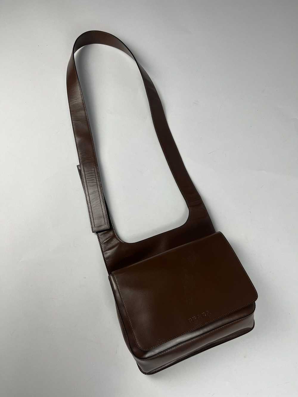 Prada Prada Brown Leather Crossbody Bag SS 1999 - image 1