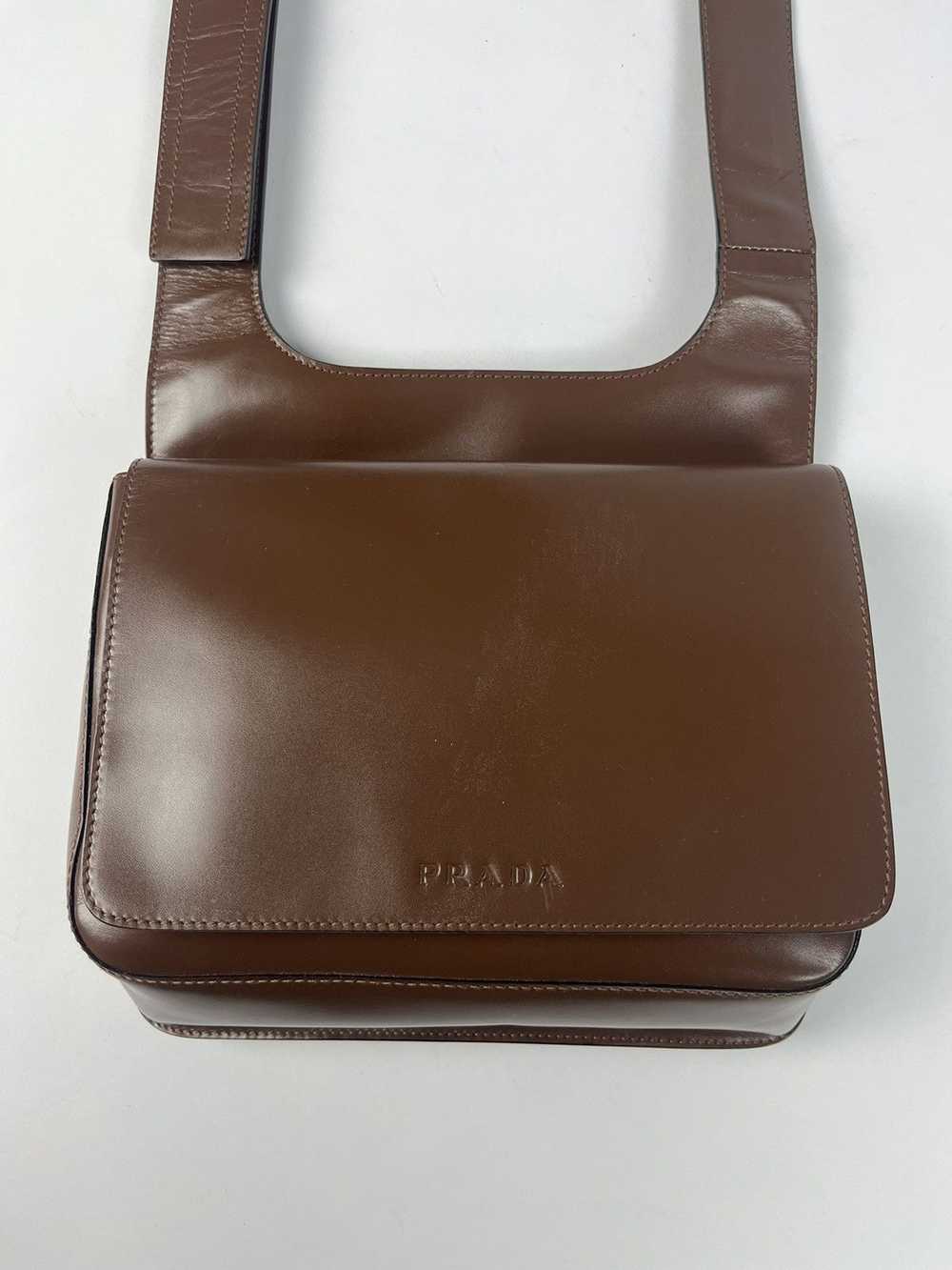 Prada Prada Brown Leather Crossbody Bag SS 1999 - image 5