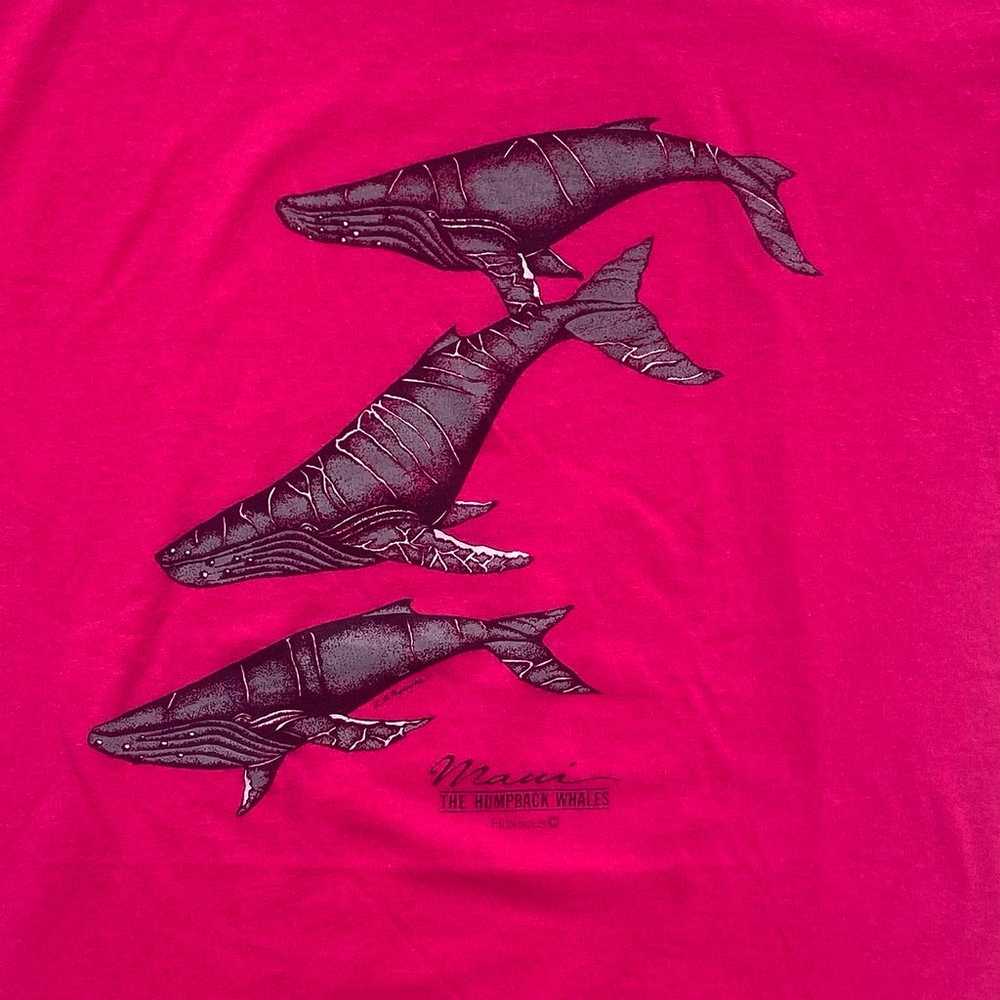 Vintage 1980s Maui Hawaii Pink Humpback Whale T-S… - image 3