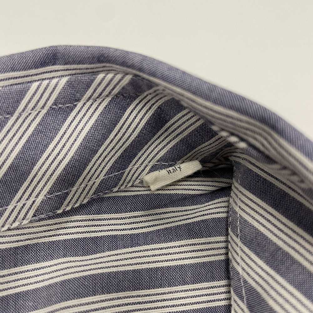 Billy Reid Billy Reid Dress Shirt Italy Blue Gray… - image 4