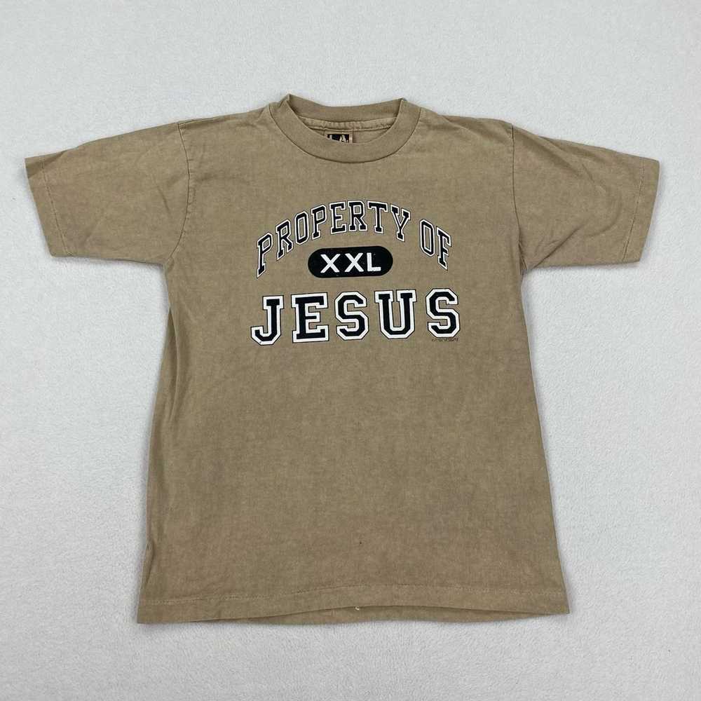 Vintage Christian Shirt Size XS Brown Single Stit… - image 1