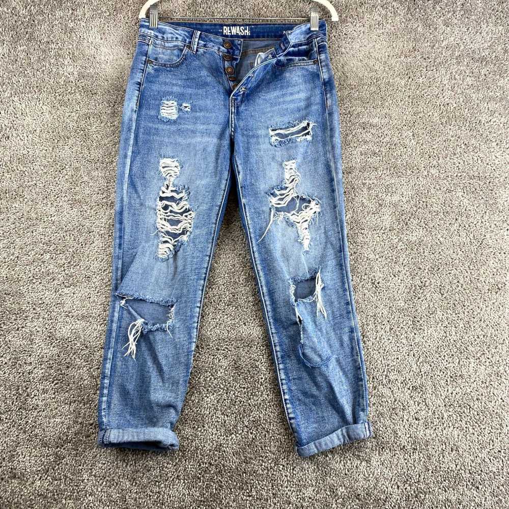 Vintage Rewash Jeans Juniors Size 5 Blue Capri Di… - image 1